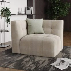 Modular Squish Natural Tonal Chenille Left Hand Facing Small Chaise Sofa -Online Furniture Store 60227161 alt05