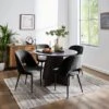 Effy 4 Seater Round Dining Table With 4 Lillia Black Velvet Dining Chairs 1 Effy 4 Seater Round Dining Table With 4 Lillia Black Velvet Dining Chairs -Online Furniture Store 60246565