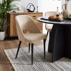 Effy 4 Seater Round Dining Table With 4 Lillia Mink Velvet Dining Chairs 12 Effy 4 Seater Round Dining Table With 4 Lillia Mink Velvet Dining Chairs -Online Furniture Store 60246567 alt03