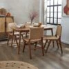 Karla 4-6 Seater Rectangular Extendable Dining Table With 4 Cordella Dark Stained Oak Dining Chairs 2 Karla 4-6 Seater Rectangular Extendable Dining Table With 4 Cordella Dark Stained Oak Dining Chairs -Online Furniture Store 60246574