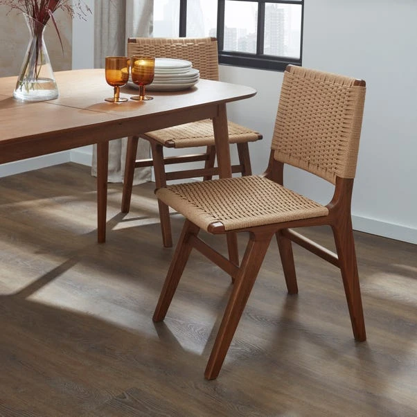 Karla 4-6 Seater Rectangular Extendable Dining Table With 4 Cordella Dark Stained Oak Dining Chairs 4 Karla 4-6 Seater Rectangular Extendable Dining Table With 4 Cordella Dark Stained Oak Dining Chairs - Image 2