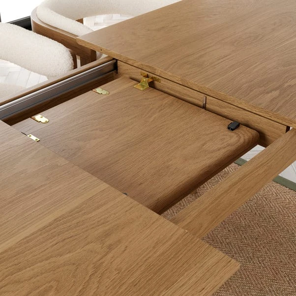 Karla 4-6 Seater Rectangular Extendable Dining Table With 4 Cordella Dark Stained Oak Dining Chairs 9 Karla 4-6 Seater Rectangular Extendable Dining Table With 4 Cordella Dark Stained Oak Dining Chairs - Image 7