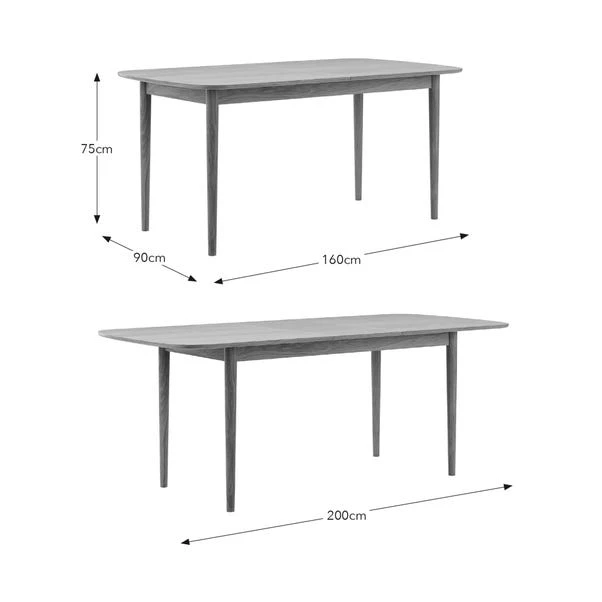 Karla 4-6 Seater Rectangular Extendable Dining Table With 4 Cordella Dark Stained Oak Dining Chairs 12 Karla 4-6 Seater Rectangular Extendable Dining Table With 4 Cordella Dark Stained Oak Dining Chairs - Image 10