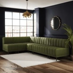 Amali Matte Plush Velvet Right Hand Dining Bench Bundle -Online Furniture Store 60259849