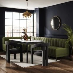 Amali Matte Plush Velvet Right Hand Dining Bench Bundle -Online Furniture Store 60259849 alt01