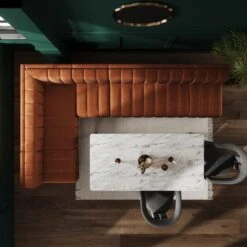 Amali Matte Plush Velvet Right Hand Dining Bench Bundle -Online Furniture Store 60259853 alt02